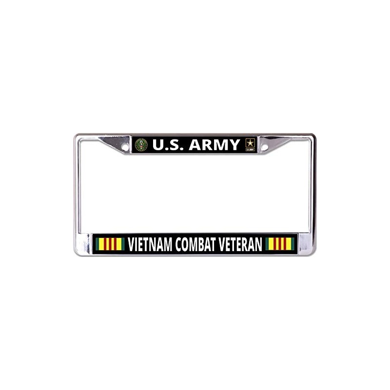 U.S. Army Vietnam Combat Veteran Chrome License Plate Frame