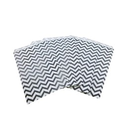 200 Qty 8.5" x 11" Decorative Flat Paper Gift Bags - Black Chevron Pattern on White Kraft Bags - for Sales/Treats/Parties Cookies/Gifts - N'icePackaging