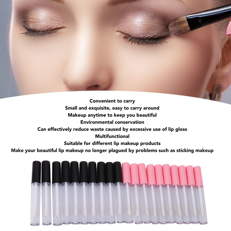 20pcs Empty Lip Gloss Tubes Containers Clear Mini Refillable Lip