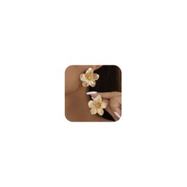 Gold Flower Earrings Statement Earrings for Women Large Floral Earring Jewelry Gift Spring Summer Accessories