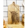 Geko Highland Cow Engraved Wooden Cheese Board