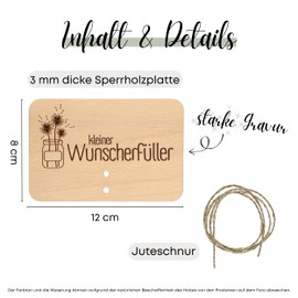 ZUKLA Wish Fulfiller Wooden Money Gift 12 x 8 cm - Small Packaging for Money Gifts for Birthdays, Weddings, Christenings - An Original Idea to Give Money - Gift Voucher