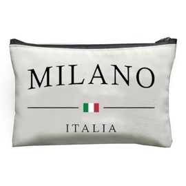 Cute Milano Italy Pattern Cosmetic Bag - Lightweight, Spacious Makeup Organizer for Travel Essentials,Storing Makeup,Beauty Tools,Durable Travel Organizer,Gift for Women Who Love Style and Adventure