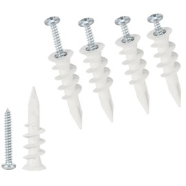 Wennyn Self Drilling Drywall Plastic Anchors with Screws, Expansion Screws 100 Pieces (50 Pairs)