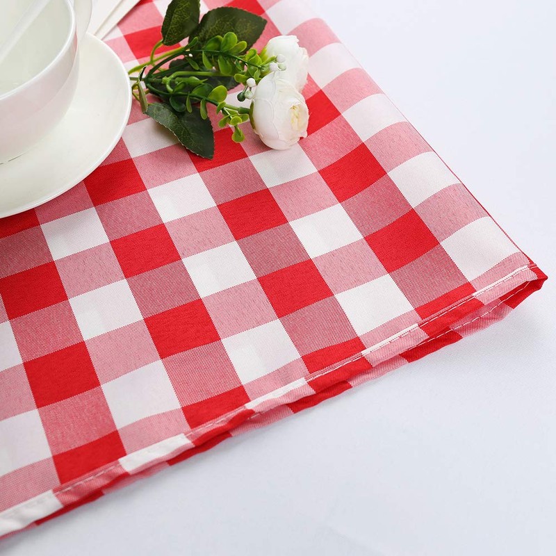 Zdada Red and White Check Table Cover Fabric Checker Table