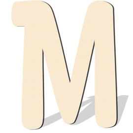 17 Inch Large Wooden Letters, Big Wooden Alphabet Letters for Wall Decor Paintable Large Thick Wood Letters M for Crafts Wooden Cutout Sign for Nursery Birthday Wedding Party Home Decoration