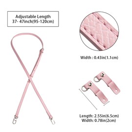 Gastinsave Handbag Straps Replacement Leather Handbag Crossbody Shoulder Strap Adjustable for Longchamp Bag Women, Sakura Pink, Modern