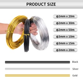3mm x 15m aluminum craft wire,crafting bendable metal modelling flexible wire weaving,anodized aluminum wire for hobby craft,sculpting,jewelry making,skeleton,floral making-gold