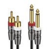 J&D Dual 1/4 inch TS to Dual RCA Cable, Heavy