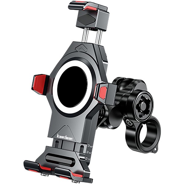 Kaedear KDR-M23C-bk Motorcycle Smartphone Holder, Aluminum, Waterproof, Smartphone Holder Stand,