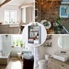WOODEXPE 22" L Galvanized Wash Tub with Shelves Rustic Bathroom