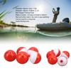 50PCS Ball Shaped Fishing Float Plastic White Red 2 Specifications