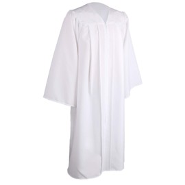 OSBO GradSeason Unisex Matte Robes for Graduation Gown, Choir Robes, Pulpit Robe and Pastor, White, 57