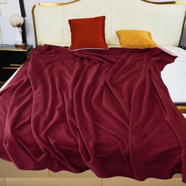 Ahinahwap Waterproof Blanket for Bed Couch Sofa, 60"x80" Reversible & Washable, Waterproof Blanket Queen Size, Waterproof Blanket Twin, Water Resistant Bed Blanket (Burgundy/Rose Pink)