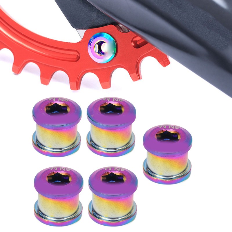5Pcs 6.5mm Bike Single Chainring Screw Titanium Alloy Rust Protection