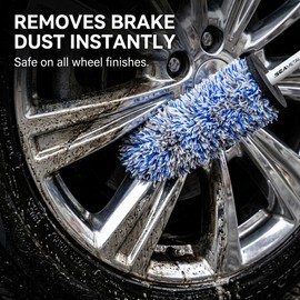 Car Wheel Cleaning Brush for Rims and Spokes – Plush Brush with Non-Slip Handle for Wheel Barrel Cleaning
