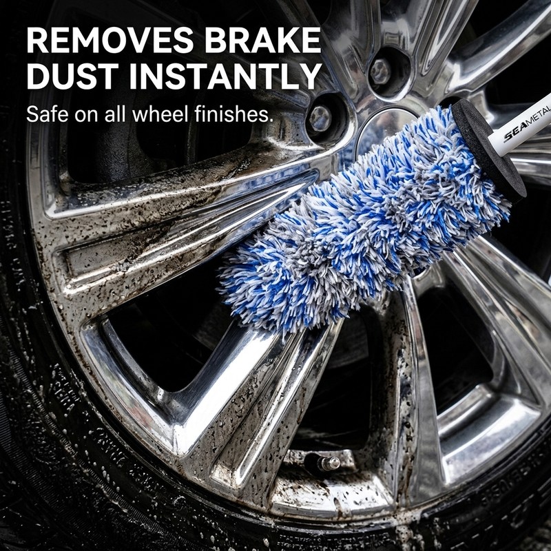 Car Wheel Cleaning Brush for Rims and Spokes – Plush