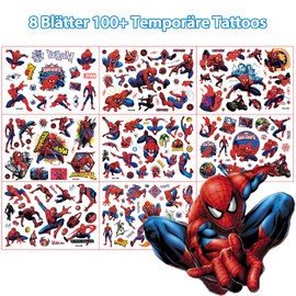 Temporary Tattoos Children, 8 Sheets Tattoo for Boys Girls, Cartoon Children's Tattoos Decoration Children's Birthday, Birthday Party Gift Small, Skin-Friendly Temporary