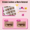 Brown Wimpern Extensions Set 80Pcs 10-14mm Mixed Künstliche Wimpern Cluster
