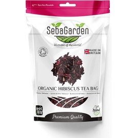 Seba Garden Organic Hibiscus Tea-Plastic Free Healthy Pyramid Tea Bags- 100% Natural Hibiscus Flowers (25 Tea Bags)