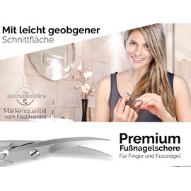 Premium Nail/Toenail Scissors Ergonomic Curved Side 9.5 cm