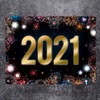 2021 New Year's Eve Metal Sign with Fireworks Motif Rocket