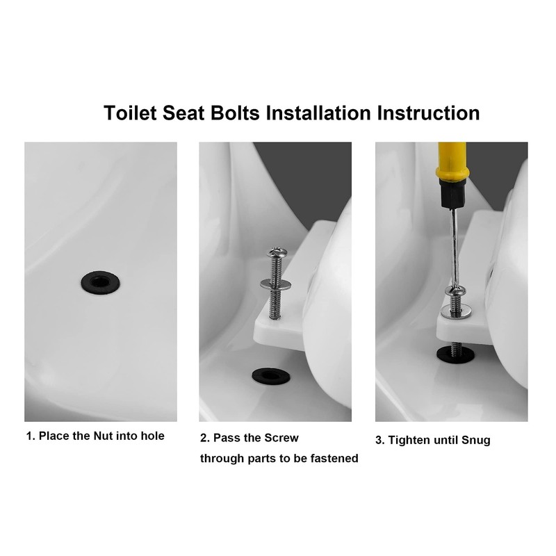 2-Pack Stainless Steel Toilet Seat Bolts & Nuts - Universal