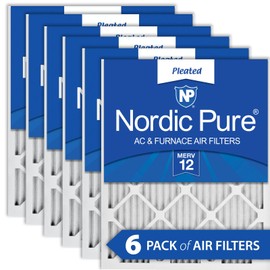 Nordic Pure 18x20x1 (17 1/2 x 19 1/2 x 3/4) Pleated MERV 12 Air Filters 6 Pack