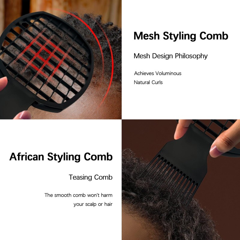 Kootinn 2Pcs Upgraded Twist Combs Hair Sponge Brush, Superior to