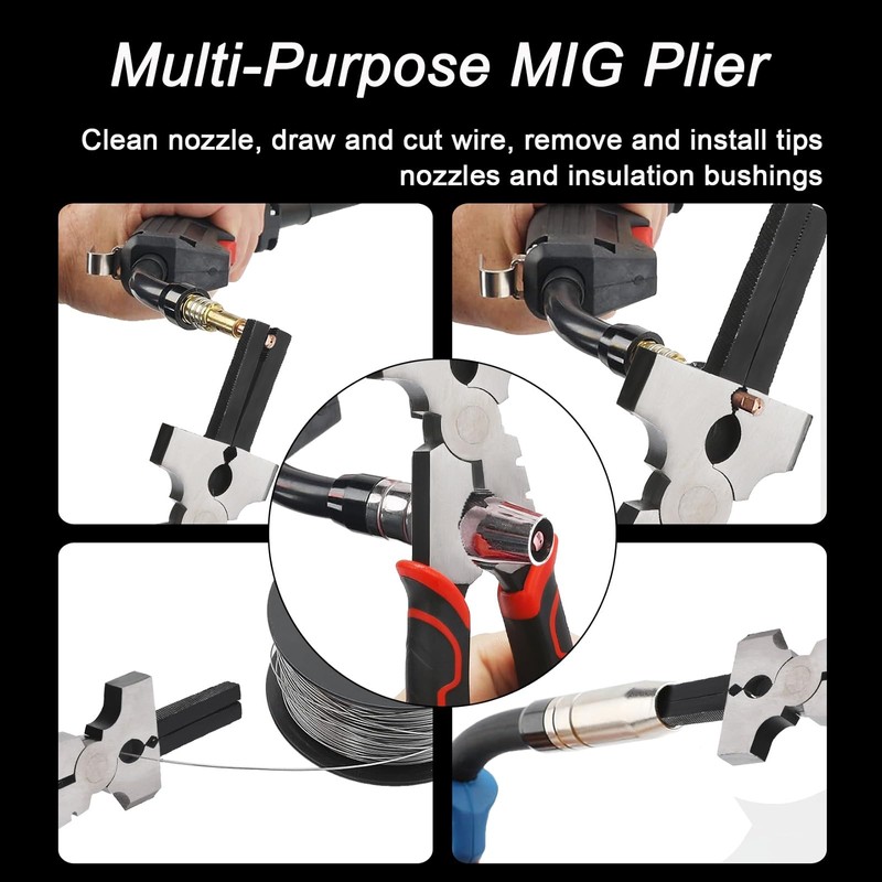 VASTOOLS Welding Accessories,6pc,Chipping Hammer 10.5",Leather Welding Gloves 13.5",6-in-1 Welpers Pliers