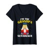 Womens Grandpa Nutcracker Costume Matching Family PJs Christmas V-Neck T-Shirt