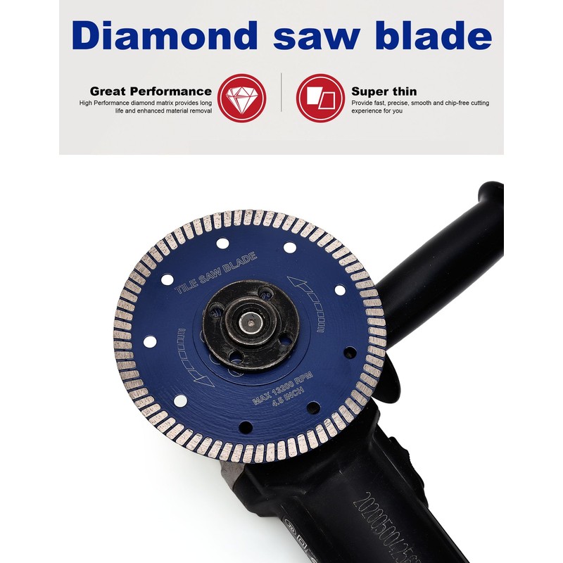 OSTEK 3Pcs Super Thin 4.5" Turbo Porcelain Tile Blade,Diamond Tile