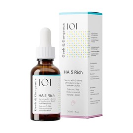 Geek & Gorgeous HA 5 Rich Hyaluronic Serum, 5 Types Hyaluronic Acid, Moisturising & Firming, for Normal & Dry Skin, 30 ml