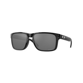 Oakley OO9102 Sunglasses Bundle: OO 9102 9102E1 Holbrook Polished Black Prizm and Eyewear Cleaning Kit