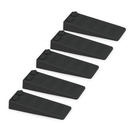 Gvolatee Pack of 5 Door Stoppers, Floor Black, Height Adjustable, Scratch-Resistant, Non-Slip Door Wedge Rubber, High, Non-Toxic, No Unpleasant Odour, Door Buffers, Protection for Balcony Door, Study,