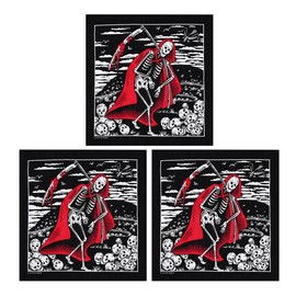 WEIXINDIY 3 Pack Paisley Pattern Skull Bandanas Scarf for Men 100% Cotton Pirate Skeleton Hankerchief Wraps Headwraps Wristband Sports Face Cover for Women