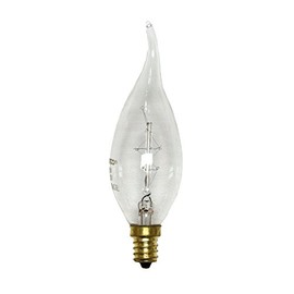 Satco S2418 25 Watt 45 Lumens CFC Incandescent Candelabra Base Soft White 2700K Vintage Deco Carbon Design Light Bulb, Dimmable