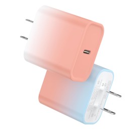 2Pack USB C Charger Block 20W, iGENJUN USB-C Power Adapter - Phone Charger with Fast Charging Capability, Type C Wall Charger for Phone 15/15 Plus/15 Pro Max/14 Series, Galaxy, Pixel, Pad - Colorful