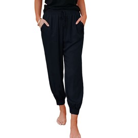 Dokotoo Pantalones deportivos sueltos para mujer 2023 con cordón y cintura elástica y bolsillos, C azul real., M