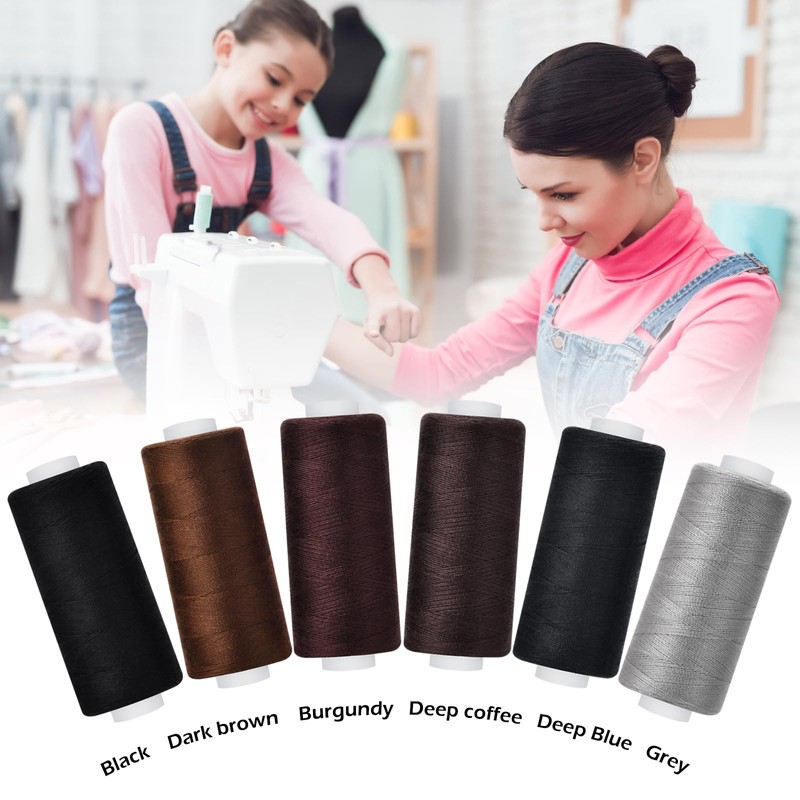 6 Pcs Polyester Thread Kit - 400 Yards Each Spool,