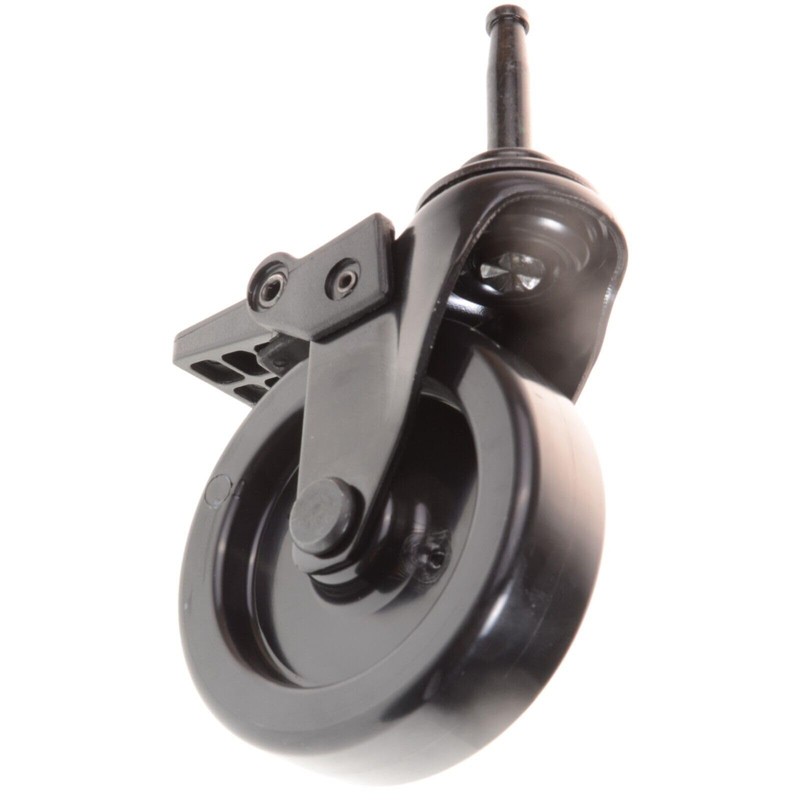 3" Black Nylon Swivel Casters Smooth Stem Two Locking Two