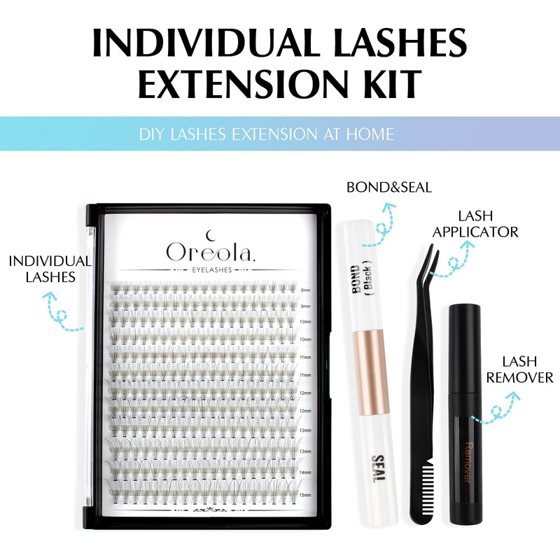 Oreola Eyelash Extension Set 228 Pieces Individual Eyelashes with Binding