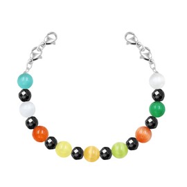 Oneress Interchangeable Beaded Bracelet | Cat's Eye Stone Stone & Hematite Bead | Replacement Medical Alert Bracelet | Tag Not Included YA5055 (Multi)