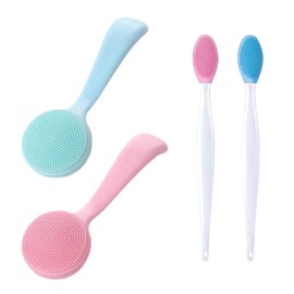 VARKAGE 4 Stück Wasserdicht Silikon Gesichtsreinigungsbürste, Manuelle Gesichtsbürste, Peeling Reinigungsbürste Gesicht für Make Up Rückstände