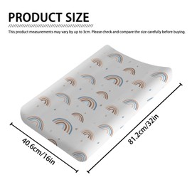 Cute Boho Rainbow Changing Pad Covers Cute Rainbow Drops Colorful Baby Changing Table Pad Cover for Boys Girls Soft Breathable Stretch Changing Pad Sheets 32''x16'' Drops