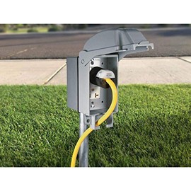 TayMac MX3200 Single Gang Vertical Metal Weatherproof Receptacle Cover, Gray Finish (1 (Improved-special edition-1.).)