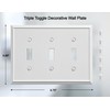 OKAWYC Triple Toggle Light Switch Cover Aria Metal Wall Plate,