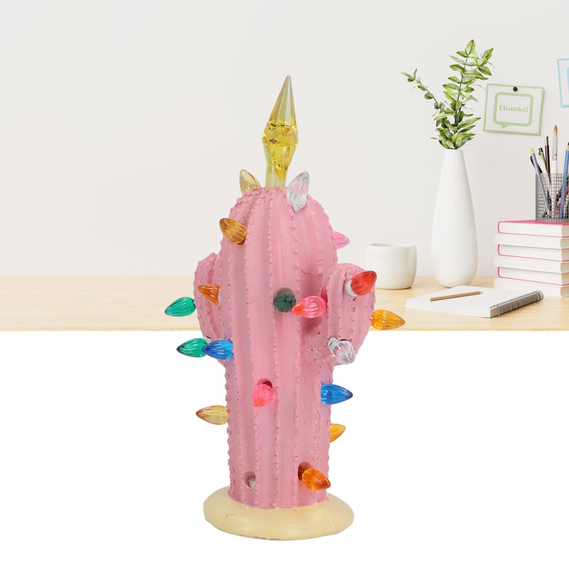Cactus Figurine Resin Home Decor Plant Cactus Christmas Tree with