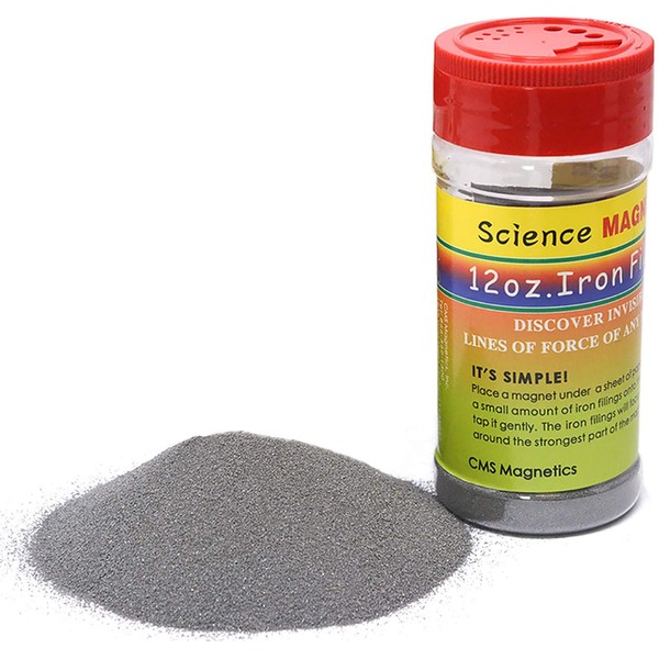 12 oz Fine Iron Filings Magnetic Iron Powder for Magnet Education and School Projects - Discover The World of Magnetics & See Magnetic Lines of This Unseen Force & More ( One Pack )