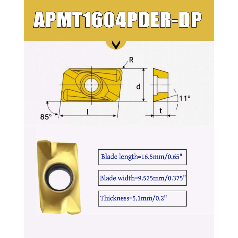 GBJ GBJ 10pcs APMT1604PDER-DP Milling Carbide Inserts with CNC Face